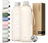 KIVY Gourde de 1,5 l - Convient pour les boissons gazeuses et anti-fuite - Pour le sport, l'école et le bureau - Bouteille d'eau de 1,5 l - Passe au lave-vaisselle