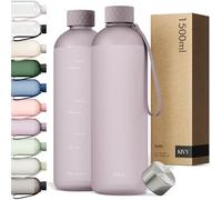 KIVY Gourde de 1,5 l - Convient pour les boissons gazeuses et anti-fuite - Pour le sport, l'école et le bureau - Bouteille d'eau de 1,5 l - Passe au lave-vaisselle