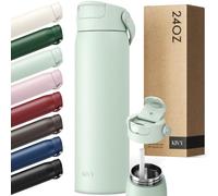 KIVY Gourde en acier inoxydable 700 ml avec paille - Bouteille isotherme de 700 ml - Passe au lave-vaisselle - Gourde gym et fitness - Gourde isotherme en acier inoxydable - Bouteille isotherme