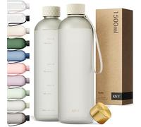 KIVY Gourde Plastique d'eau 1,5L - Bouteille d'eau Réutilisable - Graduee - Sans BPA - Motivation pur Boire - Hydratation Quotidienne et Activités Physiques