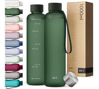KIVY Gourde Plastique d'eau [1L] - Bouteille d'eau graduée réutilisable - Motivation pour boire sans BPA