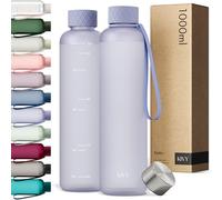 KIVY Gourde Plastique d'eau [1L] - Water Bottle - Graduee Gourde - Gourde Femme et Hommes Style Reutilisable - Gourde Aesthetic sans BPA - Gourde Eau Motivation pur Boire - Nouteille d'eau