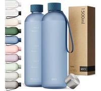 KIVY Gourde Tritan 1,5 L - Étanche & Compatible Eau Pétillante - Pour Sport, Gym, École & Bureau - Gourde Sport - Bouteille d’Eau 1 ,5L - Lavable au Lave-Vaisselle - Sans BPA - Bleu