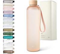 KIVY Gourde Tritan - 1 l - Convient pour les boissons gazeuses et anti-fuite - Bouteille eau de 1 l - Esthétique et transparente - Pour le sport - Passe au