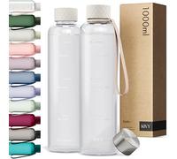 KIVY Gourde Tritan 1 L - Étanche & Compatible Eau Pétillante - Pour Sport, École & Bureau - Gourde Sport - Bouteille d’Eau 1 L - Lavable au Lave-Vaisselle - Sans BPA - Crème