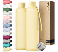 KIVY Gourde Tritan 1 L - Étanche & Compatible Eau Pétillante - Pour Sport, École & Bureau - Gourde Sport - Bouteille d’Eau 1 L - Lavable au Lave-Vaisselle - Sans BPA - Jaune