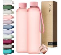 KIVY Gourde Tritan 1 L - Étanche & Compatible Eau Pétillante - Pour Sport, École & Bureau - Gourde Sport - Bouteille d’Eau 1 L - Lavable au Lave-Vaisselle - Sans BPA - Rose
