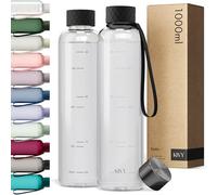 KIVY Gourde Tritan 1 L - Étanche & Compatible Eau Pétillante - Pour Sport, École & Bureau - Gourde Sport - Bouteille d’Eau 1 L - Lavable au Lave-Vaisselle - Sans BPA - Noir
