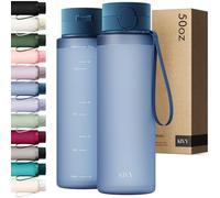 KIVY Gourde Tritan avec Bouchon 1,5L [ÉTANCHE & LAVABLE AU LAVE-VAISELLE] - Sans BPA & Anti-Fuite - Compatible avec les Boissons Gazeuses - Bouteille d’Eau pour Sport, Bureau et Loisirs - Bleu