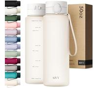 KIVY Gourde Tritan avec Bouchon 1,5L [ÉTANCHE & LAVABLE AU LAVE-VAISELLE] - Sans BPA & Anti-Fuite - Compatible avec les Boissons Gazeuses - Bouteille d’Eau pour Sport, Bureau et Loisirs - Blanc