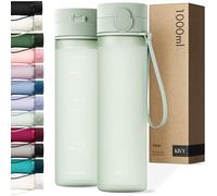 KIVY Gourde Tritan avec Bouchon 1L [ÉTANCHE & LAVABLE AU LAVE-VAISELLE] - Sans BPA & Anti-Fuite - Compatible avec les Boissons Gazeuses - Bouteille d’Eau pour Sport, Bureau et Loisirs - Vert