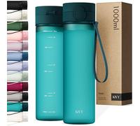 KIVY Gourde Tritan avec Bouchon 1L [ÉTANCHE & LAVABLE AU LAVE-VAISELLE] - Sans BPA & Anti-Fuite - Compatible avec les Boissons Gazeuses - Bouteille d’Eau pour Sport, Bureau et Loisirs - Vert