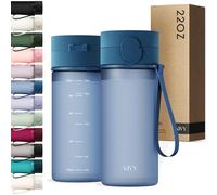 KIVY Gourde Tritan avec Bouchon 650ml [ÉTANCHE & LAVABLE AU LAVE-VAISELLE] - Sans BPA & Anti-Fuite - Compatible avec les Boissons Gazeuses - Bouteille d’Eau pour Enfants et Adultes - Bleu