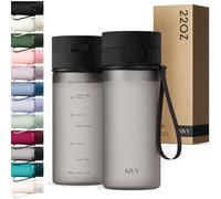 KIVY Gourde Tritan avec Bouchon 650ml [ÉTANCHE & LAVABLE AU LAVE-VAISELLE] - Sans BPA & Anti-Fuite - Compatible avec les Boissons Gazeuses - Bouteille d’Eau pour Enfants et Adultes - Noir