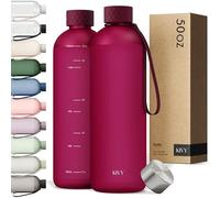 KIVY Grande bouteille d'eau de 1,4 l [légère et incassable] Convient pour sac à dos et porte-gobelet pour voyage, sport, école - Bouteille d'eau extra large sans paille - Bouteilles d'eau de 1,5 l