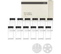 KIVY Lot de 12 bocaux à épices supplémentaires avec insert à saupoudrer, couvercle noir