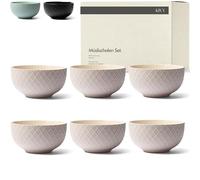 KIVY Lot de 6 bol de 850 ml - Grands soupes et porridge - Bols à céréales - En céramique (blanc crème)