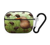 Kiwi Bird Organiseur d'écouteurs résistant aux chocs avec mousqueton et clip anti-chute pour Airpods Pro 2ème génération Noir