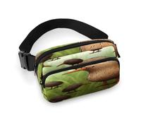 Kiwi Bird Sac banane mignon avec sangle réglable Sac banane tendance pour sports de plein air randonnée Blanc 20 x 13 cm