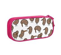 Kiwi Bird Trousse à crayons avec fermeture éclair Bleu Grande capacité pour l'école, le bureau et les voyages, rose, Taille unique, Organiseur de sac
