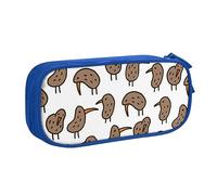Kiwi Bird Trousse à crayons avec fermeture éclair Bleu Grande capacité pour l'école, le bureau et les voyages, bleu, Taille unique, Organiseur de sac