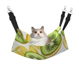 Kiwi Lemon Printed Pet Hamac - Hamac de couchage pour chats, lapins, furets, chiots, petits animaux