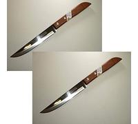 KIWI Lot de 2 couteaux en acier inoxydable, manche en bois #‿501