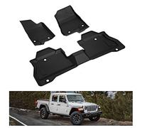 KIWI MASTER Tapis de Sol Compatible avec Jeep Gladiator JT 2020 Toutes Saisons, Doublure Avant et arrière à 2 rangées de siège TPE Noir 82215626AB