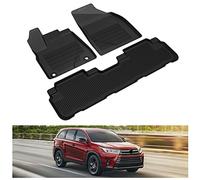Kiwi Master Tapis de Sol compatibles avec Toyota Highlander 2014-2019 - Accessoires Toutes Saisons - Doublure Avant et arrière à 2 rangées de sièges en TPE - Noir PT908-48165-02