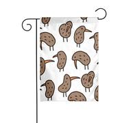 Kiwi Oiseaux mignons Imprimés Intérieur Extérieur Maison Patio Pelouse Jardin Bannière Toutes saisons Drapeaux Double Face