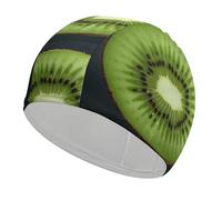 Kiwi Slice Bonnet de bain haute élasticité pour homme et femme Durable Imperméable Garde les cheveux au sec Parfait pour la piscine, la plage, la natation