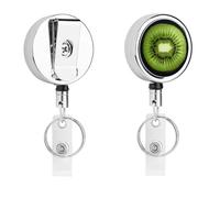 Kiwi Slice - Porte-badge avec enrouleur rétractable, clip en acier inoxydable, très résistant pour le travail, les infirmières, les enseignants et la sécurité