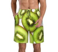 Kiwi Slice Short de plage élégant pour homme léger et confortable pour l'été, les sorties décontractées et les vacances, blanc, Medium