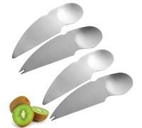 Kiwi Spoon,Cuillère À Kiwi,Kiwi Scoop En Acier Inoxydable,Coupe Éplucheur Fruits,Cuillère Dentelée,Outil Trancheuse Fruit,Cuillère À Découper Acier Inoxydable,Pour Pommes,Pamplemousses,Kiwi,4PC,Kiuiom