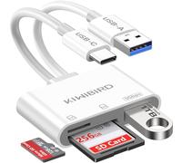 KiWiBiRD Adaptateur Lecteur Carte SD USB, Micro SD Card Reader USB Type C pour Cartes mémoire SDHC SDXC TF, Compatible avec iPhone 16 15 Plus Pro Max MacBook Air iMac Galaxy S25 S24 Android