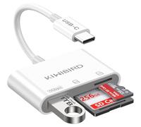 KiWiBiRD USB C Lecteur de Carte SD Adaptateur Appareil Photo Micro SD Type C Cartes SDHC SDXC TF Compatible avec iPhone 16 15 Plus Pro Max MacBook Air Mac iPad iMac Galaxy S24 S23 téléphone Android