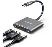 KiWiBiRD Adaptateur USB C vers HDMI 4K, Hub Type C AV multiport USB A 3.0 PD Charge 100W alimenté Compatible avec MacBook Air Pro M1 M2 M3 iPad Pro iMac iPhone 15 Plus Max, Surface, XPS, Galaxy S24