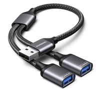 KiWiBiRD câble Y répartiteur Double USB, Adaptateur 1 mâle vers 2 Femelle Extension Charge données HUB doubleur USB pour Ordinateur Portable Mac Voiture PS5 PS4 pour clé USB Clavier Souris imprimante