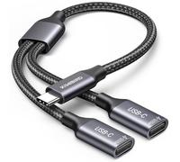 KiWiBiRD Adaptateur USB C vers Double USB C, doubleur répartiteur Type C mâle vers 2 USBC Femelle pour Charge données, Compatible avec Ordinateur Portable Mac Voiture clé USBC Clavier imprimante