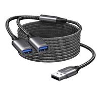 KiWiBiRD Double USB, doubleur USB, Adaptateur Double Prise USB2.0 câble 1 mâle vers 2 Femelles Charge et données 2m Compatible avec Ordinateur Portable PS5 PS4 clé Clavier Souris imprimante