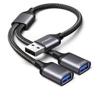 KiWiBiRD Double USB, doubleur USB, Adaptateur Double Prise USB2.0 câble Y répartiteur 1 Male vers 2 Femelle Charge données Compatible avec Ordinateur Portable PS5 PS4 clé Clavier Souris imprimante