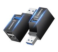 KiWiBiRD Mini Hub Double Port USB, Adaptateur Charge doubleur multiprise (1x USB3.0, 2X USB2.0) Lot de 2, Compatible avec Ordinateur Portable MacBook clé USB imprimante Clavier Souris Casque