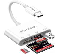 KiWiBiRD Lecteur Carte Compact Flash USB C CF Card Reader mémoire externes SD Micro SD Type C, Compatible avec iPhone 16 15 Plus Pro Max MacBook Air Mac iMac Galaxy S25 S24 Android