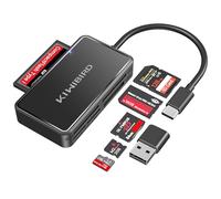 KiWiBiRD Lecteur Carte SD USB C, Lecteur Compact Flash, Memory Stick Pro Duo MS TF Micro SD CF SDHC SDXC M2, Compatible avec PC Appareil Photo iPhone 17 Air 16 Plus Pro Max Mac Galaxy S25 S24 Android