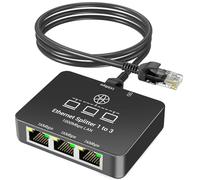 KiWiBiRD multiprise ethernet, hub Switch ethernet rj45, Cable Splitter répartiteur, Multi Prise Internet 1000Mbps 3 Sortie pour Cat 8 7 6 5e 5 Compatible avec routeur PC Ordinateur Mac PS5 PS4 TV Box