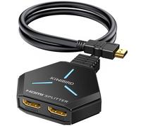 KiWiBiRD Splitter HDMI 2 Sorties simultanées, repartiteur HDMI 1 entrée 2 Sorties, duplicateur HDMI 4K 1440p 1080p HDCP 3D Compatible avec PC Ordinateur Portable PS4 PS5 Box TV projecteur