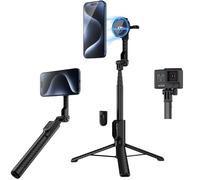 KIWIFOTOS Mini trépied magnétique pour iPhone MagSafe Selfie Stick avec télécommande sans fil pour iPhone 16 15 14 voyage vlogging enregistrement vidéo trépied pour téléphone portable Samsung Google