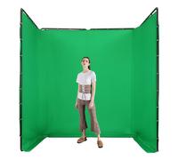 KiwiHood Kit de fond pour écran noir, 4 m x 2,4 m, support de toile de fond lourd, pliable, support de toile de fond pour studio photo, vidéo, studio photo, streaming en direct (vert)