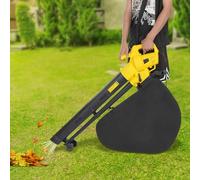 KiwiHood Souffleur électrique 2 en 1 3000 W - Vitesse du vent jusqu'à 270 km/h - Sac de collecte de 35 l - Avec sangle de transport et roues - Pour jardin, cour, terrasse, trottoir