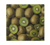 Kiwis Coussins carrés imprimés pour chaise de yoga en mousse à mémoire de forme pour cuisine, salle à manger, bureau ou voiture, 38,1 x 38,1 cm, blanc